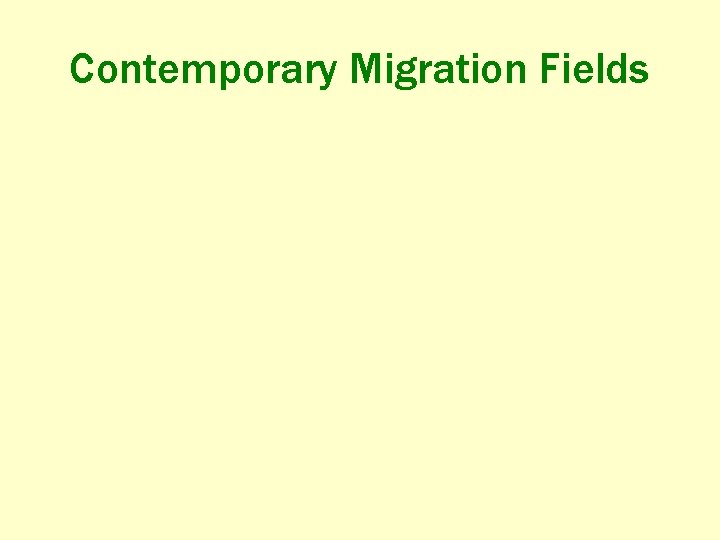 Contemporary Migration Fields 