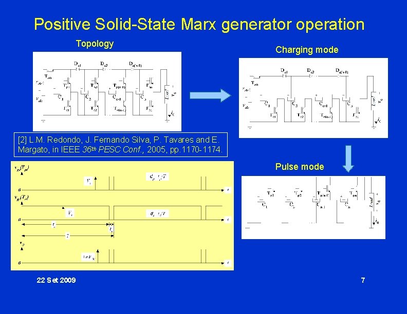 Positive Solid-State Marx generator operation Topology Charging mode [2] L. M. Redondo, J. Fernando