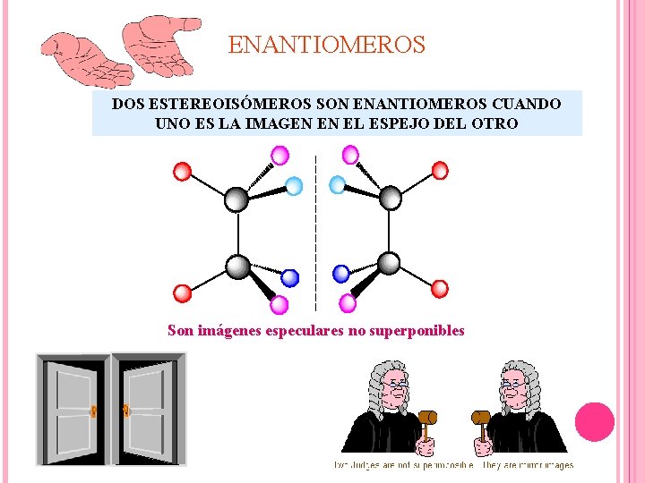 ENANTIOMEROS DOS ESTEREOISÓMEROS SON ENANTIOMEROS CUANDO UNO ES LA IMAGEN EN EL ESPEJO DEL