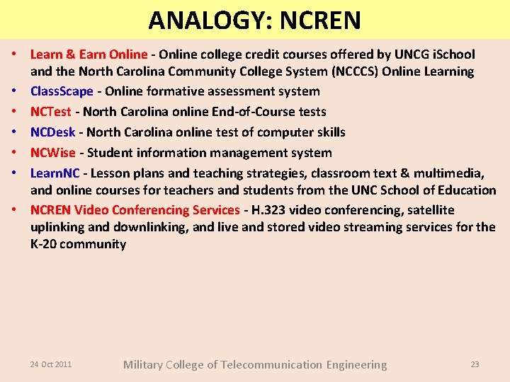 ANALOGY: NCREN • Learn & Earn Online - Online college credit courses offered by ANALOGY: NCREN • Learn & Earn Online - Online college credit courses offered by