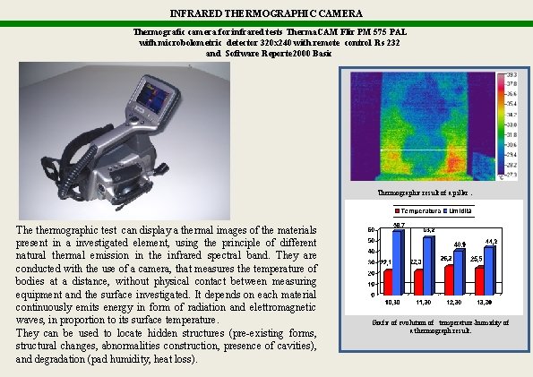 INFRARED THERMOGRAPHIC CAMERA Thermografic camera for infrared tests Therma. CAM Flir PM 575 PAL