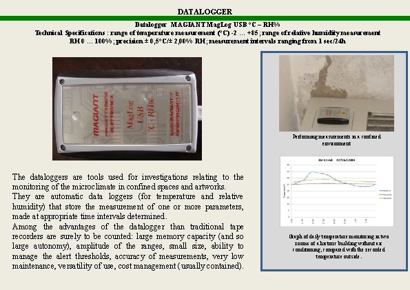 DATALOGGER Datalogger MAGIANT Mag. Log USB °C – RH% Technical Specifications : range of