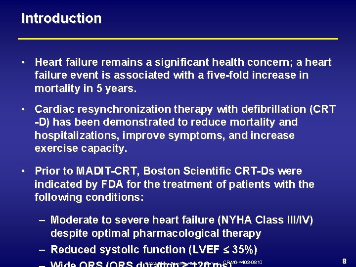 Introduction • Heart failure remains a significant health concern; a heart failure event is