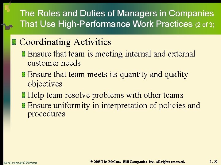 The Roles and Duties of Managers in Companies That Use High-Performance Work Practices (2