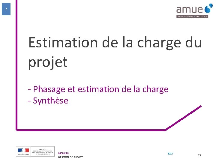 7 Estimation de la charge du projet - Phasage et estimation de la charge