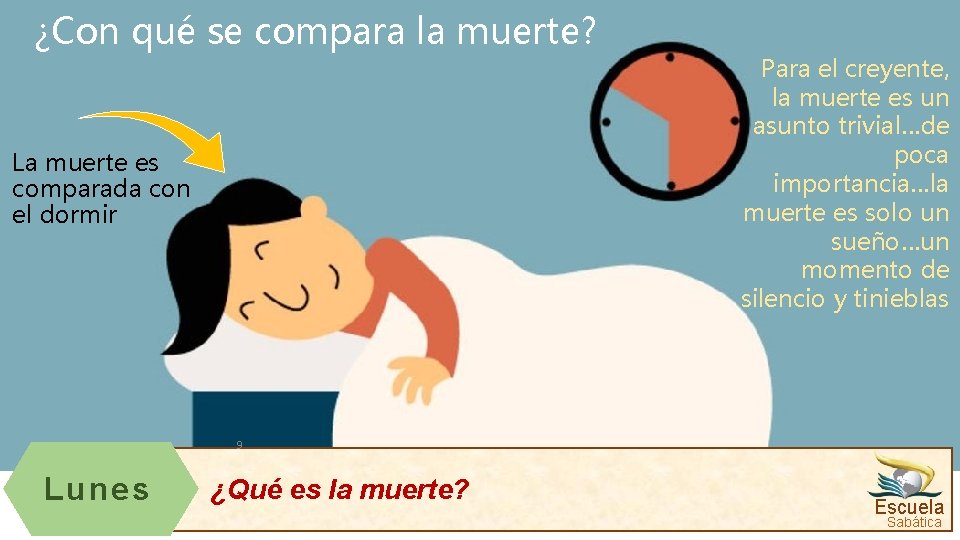 ¿Con qué se compara la muerte? La muerte es comparada con el dormir Para