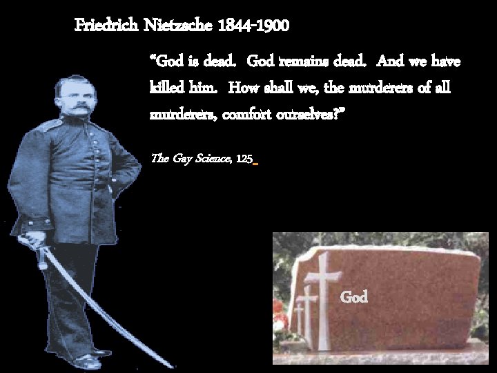 Friedrich Nietzsche 1844 -1900 “God is dead. God remains dead. And we have killed