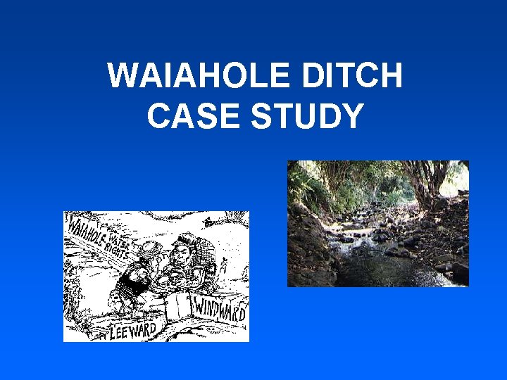 WAIAHOLE DITCH CASE STUDY 