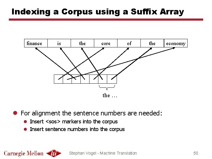 Indexing a Corpus using a Suffix Array finance is the core of the economy