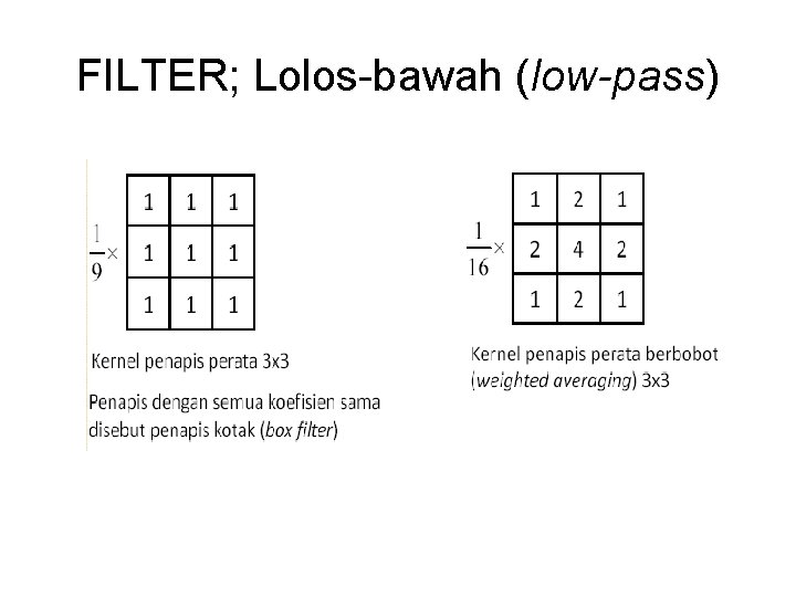 FILTER; Lolos-bawah (low-pass) 