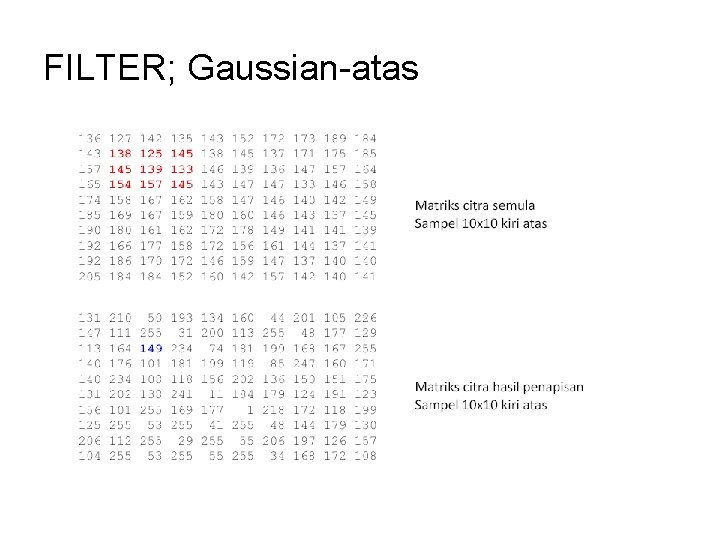 FILTER; Gaussian-atas 