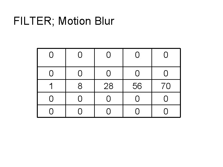 FILTER; Motion Blur 0 0 0 1 0 0 0 8 0 0 0