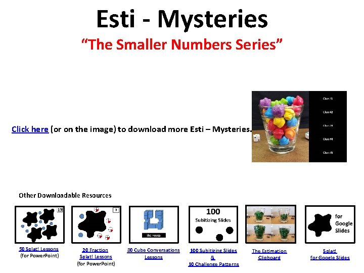 Esti - Mysteries “The Smaller Numbers Series” Click here (or on the image) to