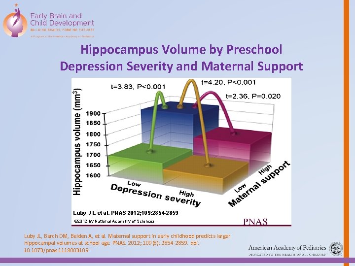 Hippocampus Volume by Preschool Depression Severity and Maternal Support Luby J L et al.