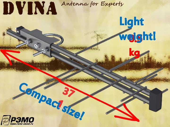 Antenna for Experts Light weight! 0. 5 kg Com 37 pac 1 t siz