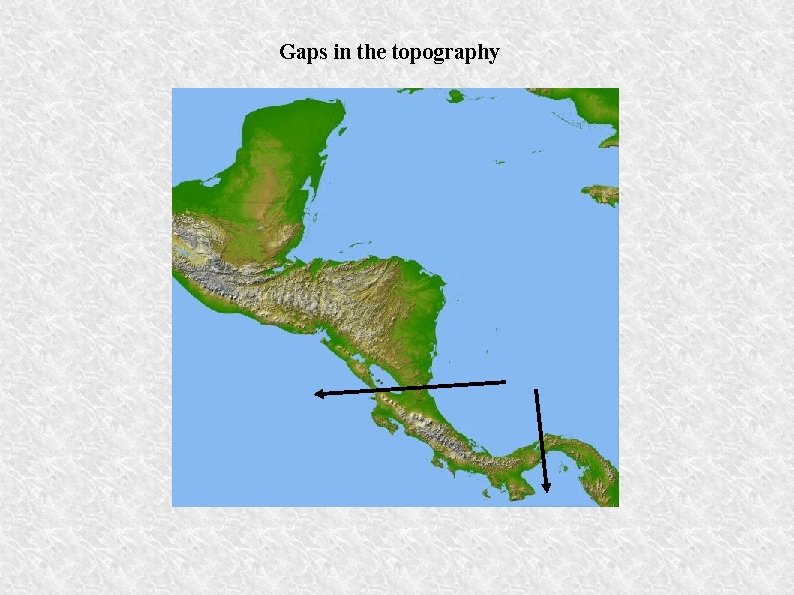 Gaps in the topography 