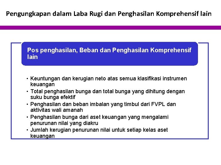 Pengungkapan dalam Laba Rugi dan Penghasilan Komprehensif lain Pos penghasilan, Beban dan Penghasilan Komprehensif