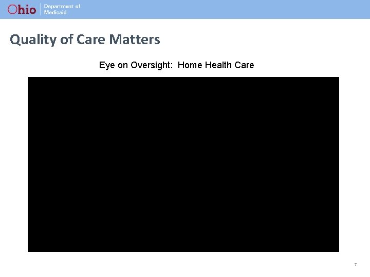 Quality of Care Matters Eye on Oversight: Home Health Care 7 