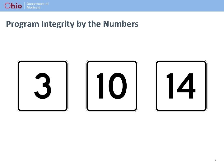 Program Integrity by the Numbers 8 