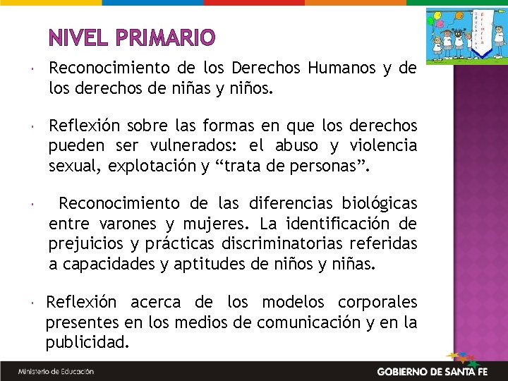 NIVEL PRIMARIO Reconocimiento de los Derechos Humanos y de los derechos de niñas y