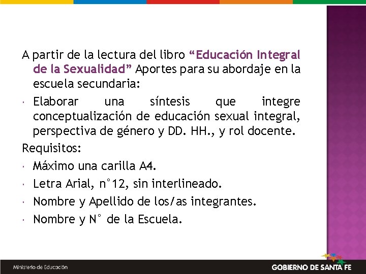A partir de la lectura del libro “Educación Integral de la Sexualidad” Aportes para