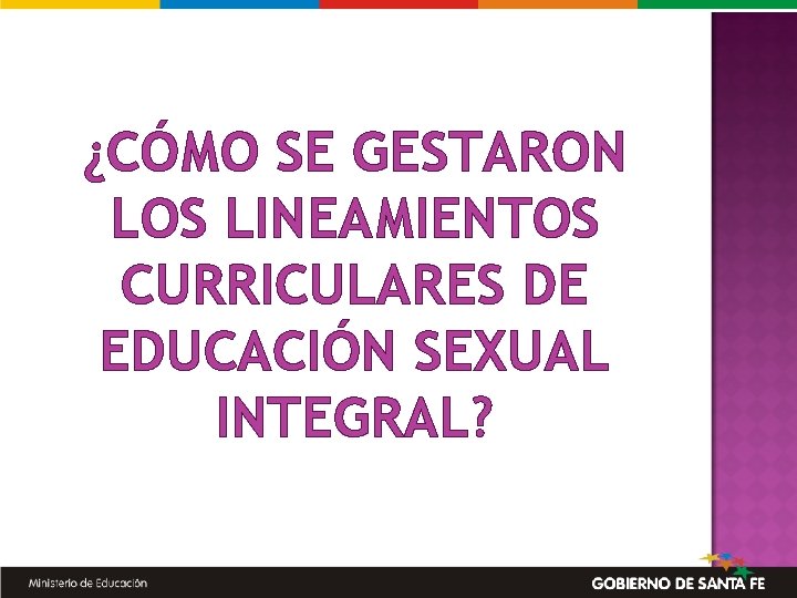 ¿CÓMO SE GESTARON LOS LINEAMIENTOS CURRICULARES DE EDUCACIÓN SEXUAL INTEGRAL? 