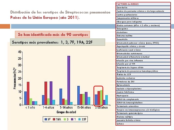 Distribución de los serotipos de Streptococcus pneumoniae Países de la Unión Europea (año 2011).