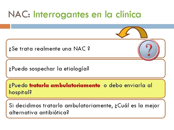 NAC: Interrogantes en la clínica ¿Se trata realmente una NAC ? ¿Puedo sospechar la