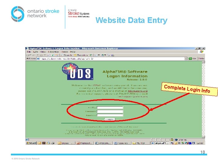 Website Data Entry Complete Lo gin Info 18 