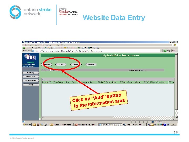 Website Data Entry tton u b ” d d A “ Click on area