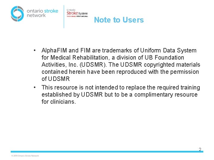 Note to Users • Alpha. FIM and FIM are trademarks of Uniform Data System