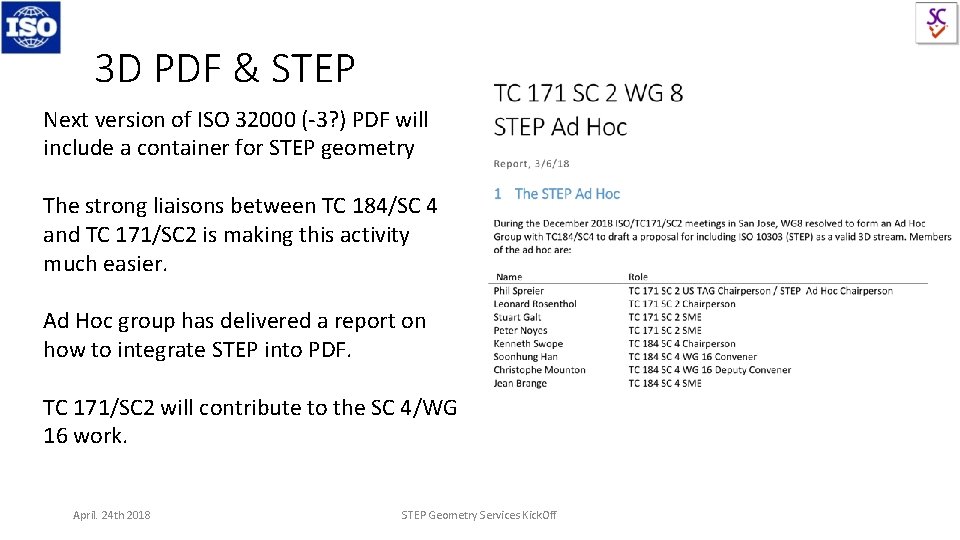 3 D PDF & STEP Next version of ISO 32000 (-3? ) PDF will