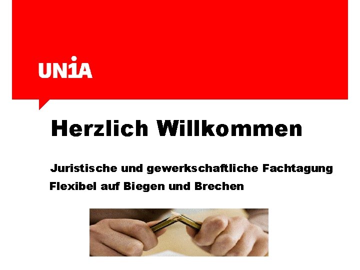 Herzlich Willkommen Juristische und gewerkschaftliche Fachtagung Flexibel auf Biegen und Brechen 