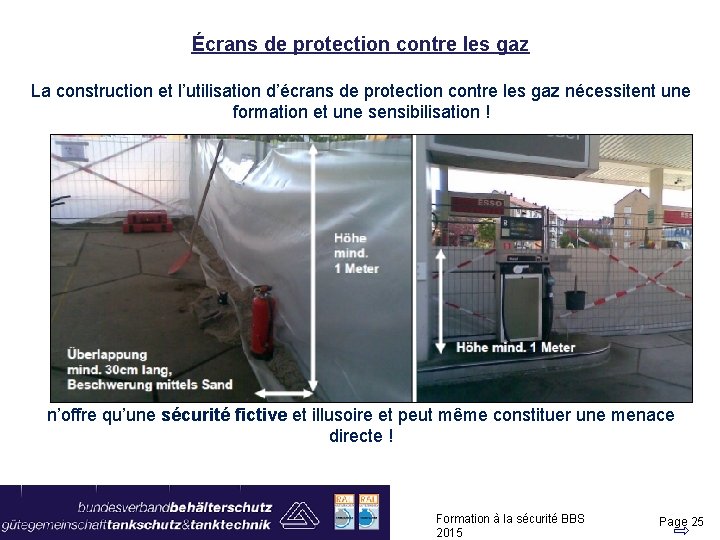 Écrans de protection contre les gaz La construction et l’utilisation d’écrans de protection contre