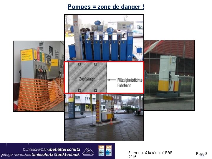 Pompes = zone de danger ! Formation à la sécurité BBS 2015 Page 8