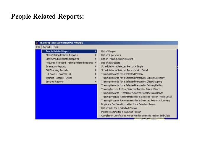 People Related Reports: 