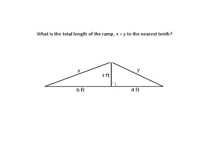 What is the total length of the ramp, x + y to the nearest
