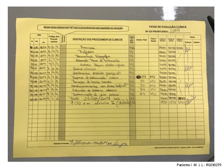 Paciente I. M. J. L. - RG 038279 