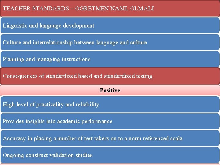 TEACHER STANDARDS – OGRETMEN NASIL OLMALI Linguistic and language development Culture and interrelationship between