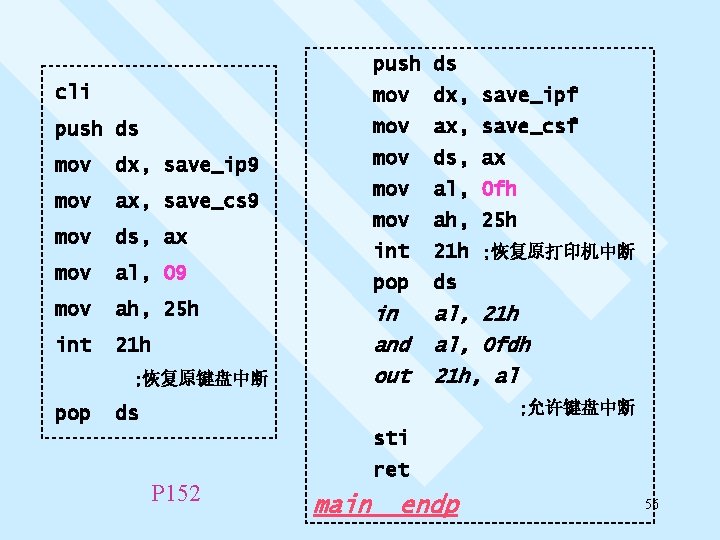  push ds cli mov dx, save_ipf push ds mov ax, save_csf mov dx,