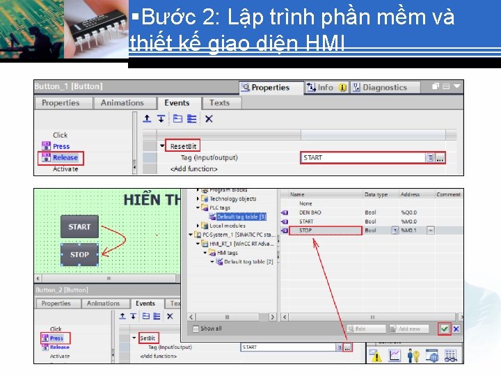 §Bước 2: Lập trình phần mềm và thiết kế giao diện HMI 