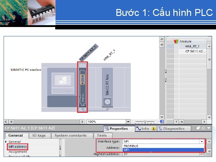 Bước 1: Cấu hình PLC 