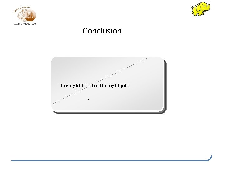 Conclusion The right tool for the right job!. 