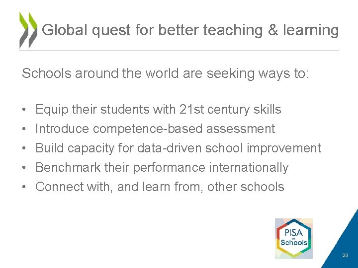 Global quest for better teaching & learning Schools around the world are seeking ways