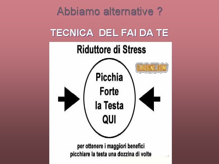 Abbiamo alternative ? TECNICA DEL FAI DA TE 