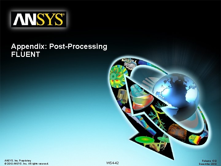 Appendix: Post-Processing FLUENT ANSYS, Inc. Proprietary © 2010 ANSYS, Inc. All rights reserved. WS Appendix: Post-Processing FLUENT ANSYS, Inc. Proprietary © 2010 ANSYS, Inc. All rights reserved. WS