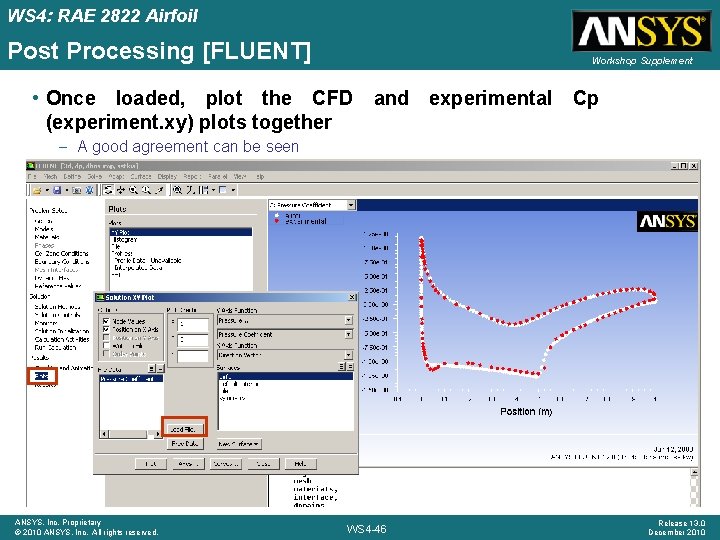 WS 4: RAE 2822 Airfoil Post Processing [FLUENT] Workshop Supplement • Once loaded, plot