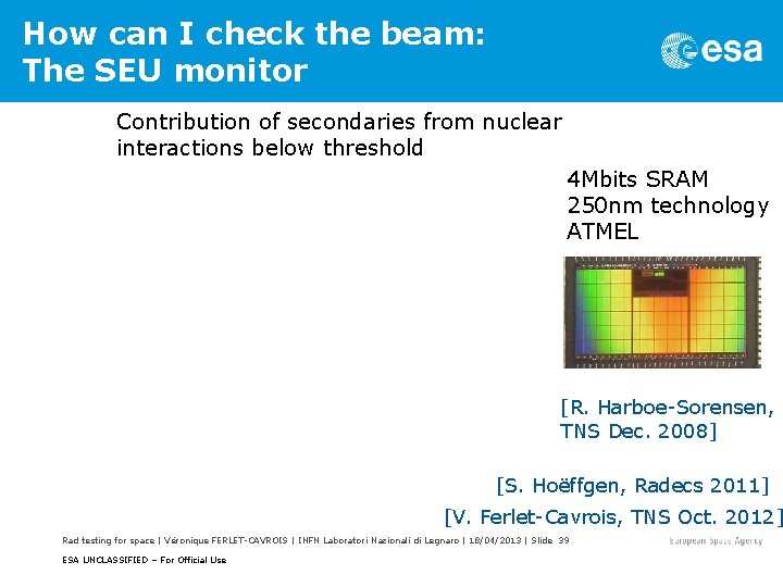 How can I check the beam: The SEU monitor Contribution of secondaries from nuclear