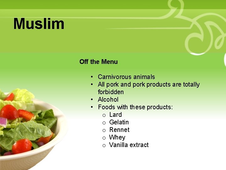 Muslim • Your Description Goes Here Off the Menu • Carnivorous animals • All