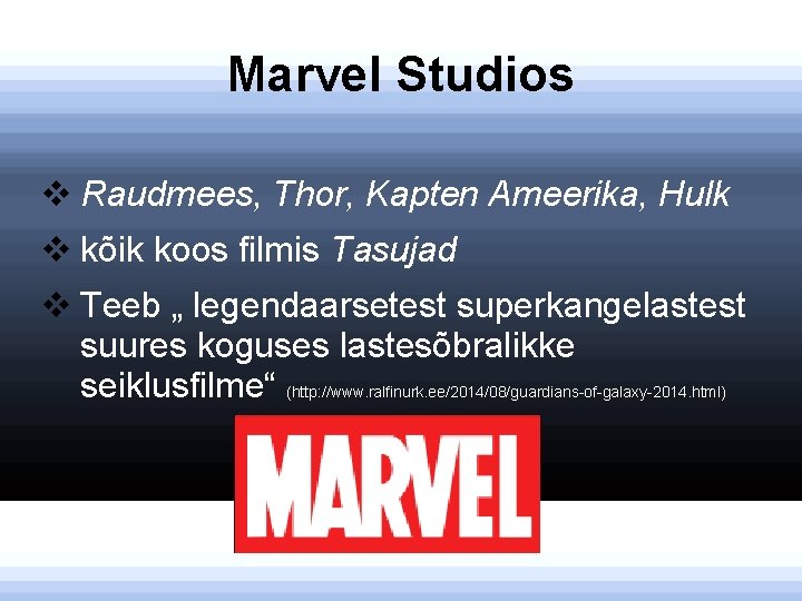 Marvel Studios v Raudmees, Thor, Kapten Ameerika, Hulk v kõik koos filmis Tasujad v